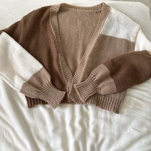 Neutral tone cropped cardigan